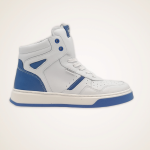 Nero Giardini E234202M scarpa bambino sneakers alta alla caviglia in pelle bianca e blu