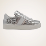 Nero Giardini E232201F scarpa bambina sneakers in pelle e glitter color argento