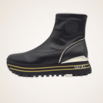 Liu-Jo BF2105EX01422222 WONDER MAXI 50 scarpa sneaker alta alla caviglia in similpelle nera e platform 