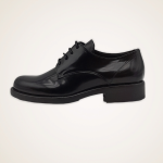 VSL 5419 scarpa donna stringata modello derby realizzata in pelle nera lucida 