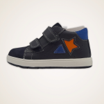 Geox B164DA scarpa bambino sneaker in nappa/camoscio blu scuro chiusura a strappo